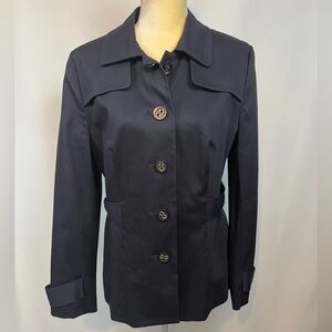 Apostrophe Blue Button Down Coat with Lining Size 12
